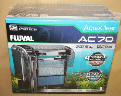 Fluval AquaClear AC70 Power Filter 40-70 US Gal #19615 - NEW SEALED