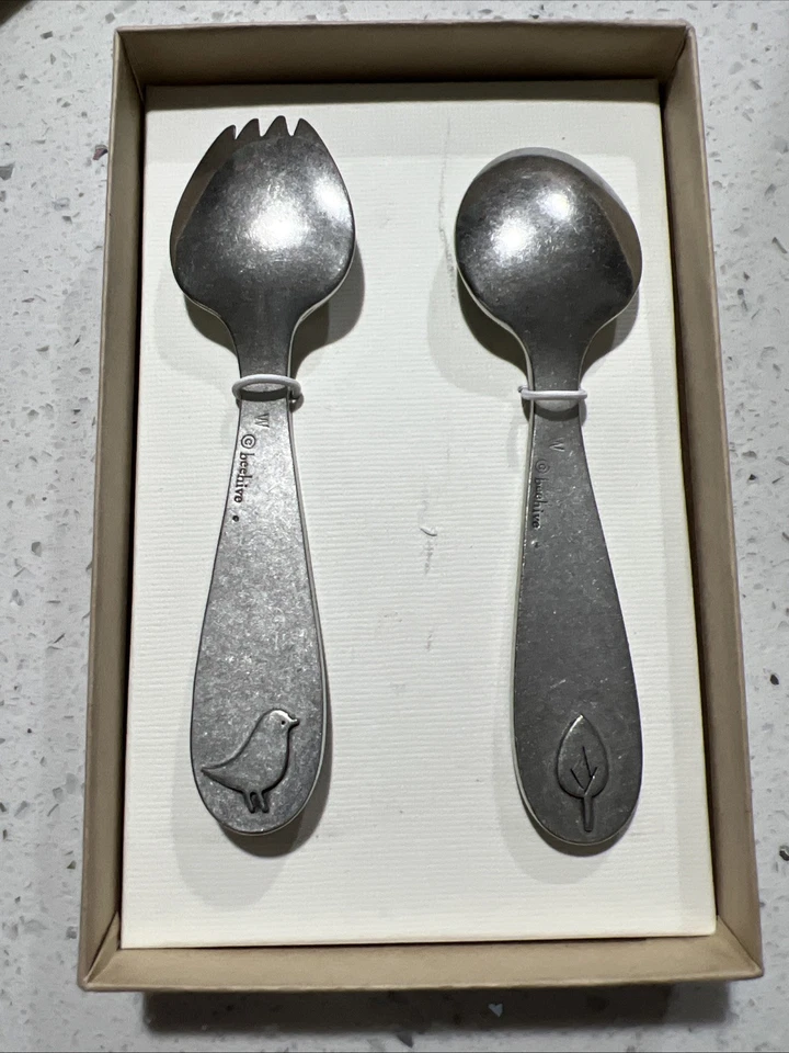 Colmena Peltre Sin Plomo Bebé Cerdo y Cuchara ABC 123 NUEVO EN CAJA Foto 4 de 4