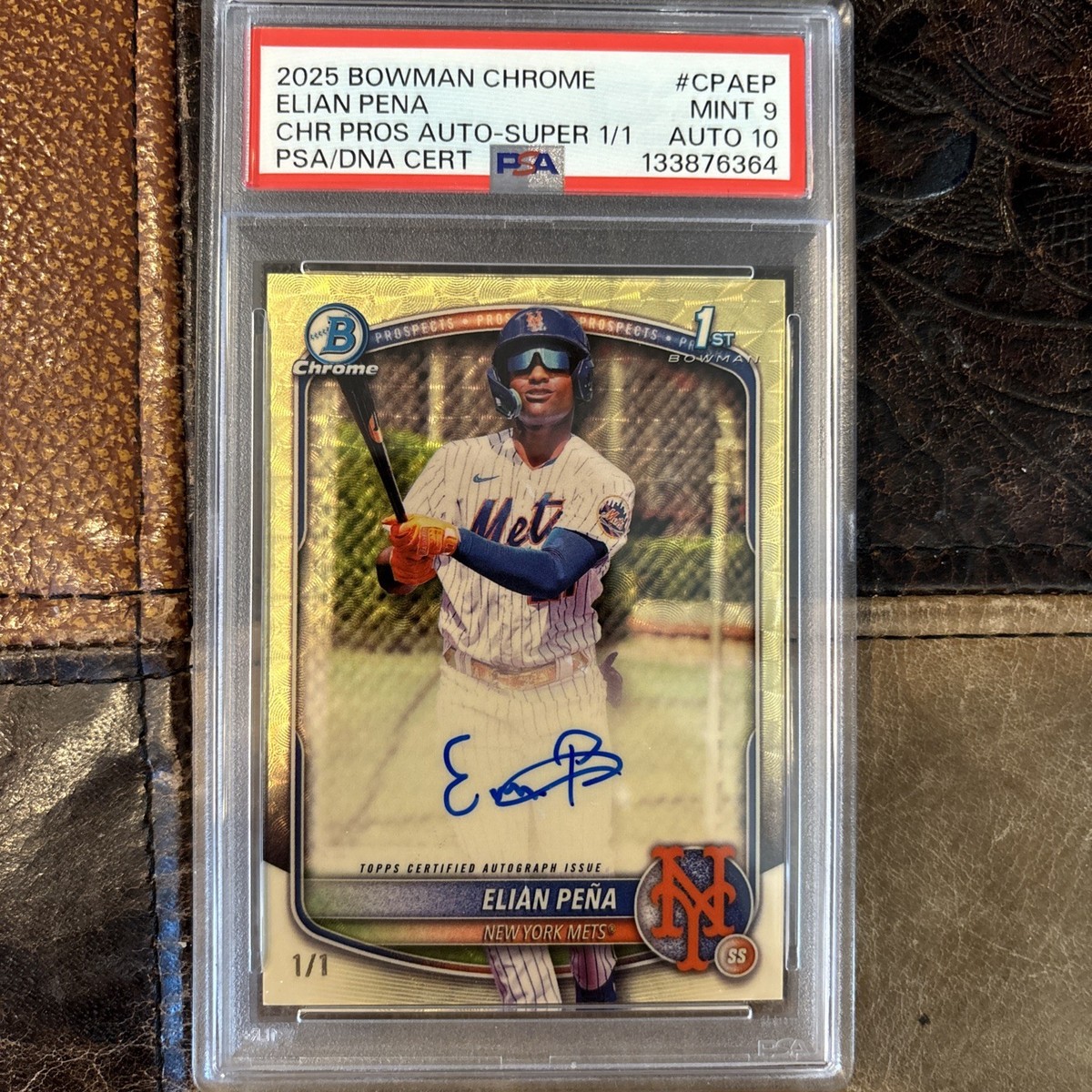 2025 Bowman Chrome Elian Pena 1st Prospect Auto 1/1 Superfractor 