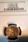 1924 D Lincoln Wheat. NGC MS64 RB. EXCELLENT DETAIL.