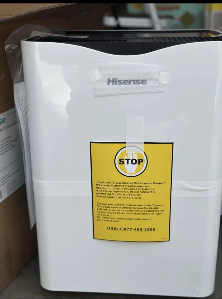 Hisense 35 pintas 3.000 m² Deshumidificador portátil de pies, sistema de flujo de aire de bajo ruido HD3 Foto 3 de 4