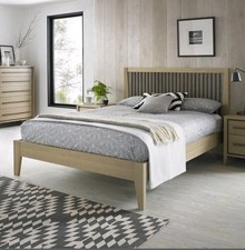 Rimini Aged Oak & Weathered Oak Slatted Bed Frame King 150cm