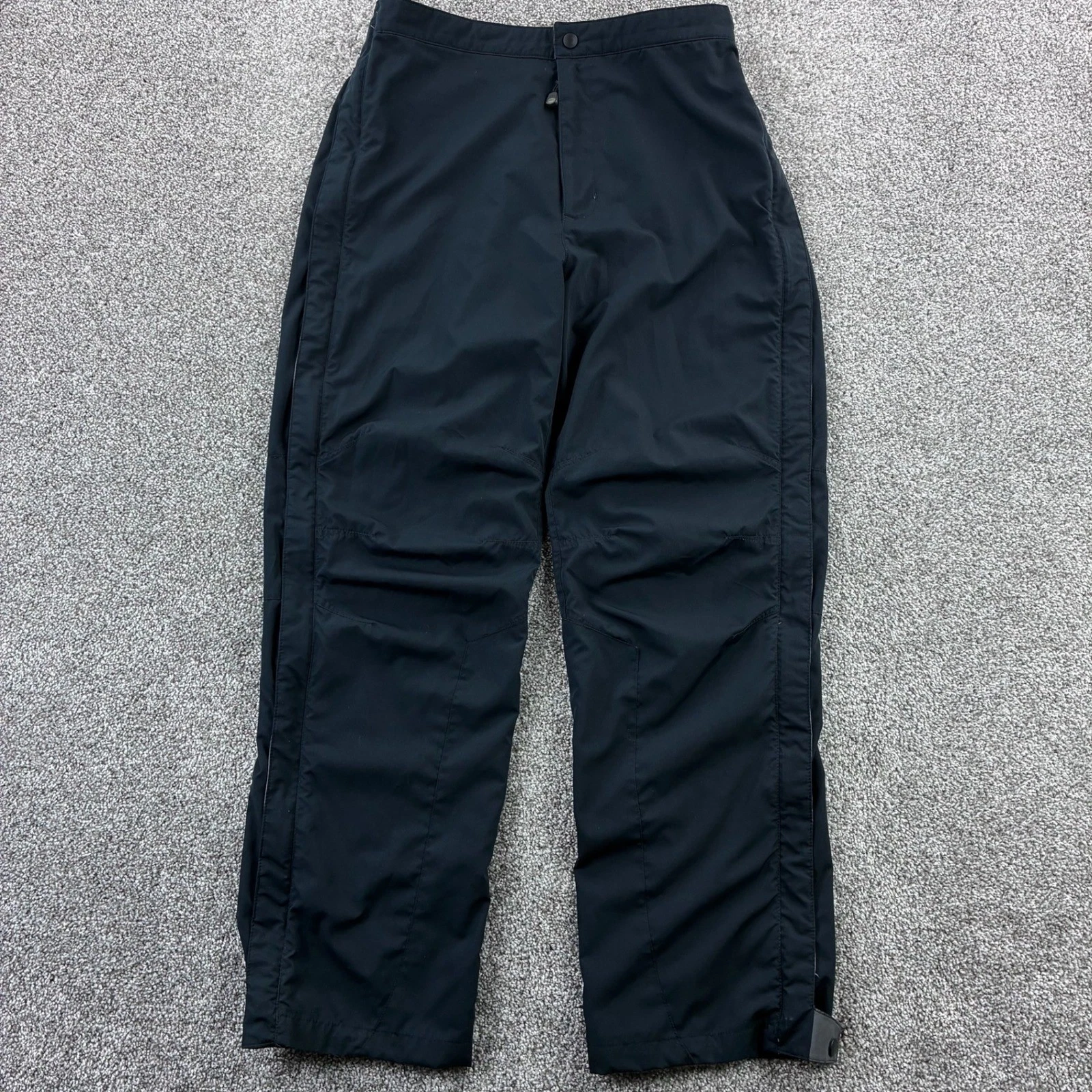 Vintage L.L. Bean Hiking Pants Mens M Black Nylon Shell Full Zip Windbreaker