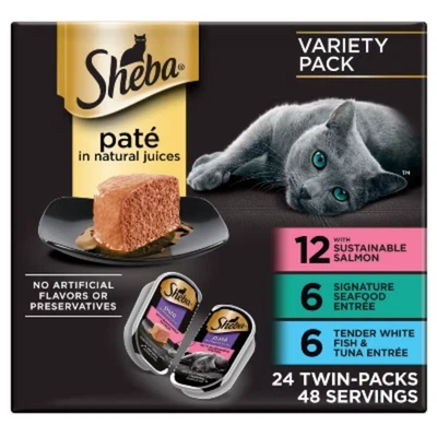Sheba Perfect Portions Seafood Flavor Variety Pack Pate Wet Cat Food
