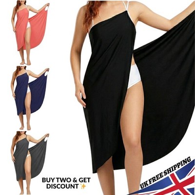 Damen Frauen Bikini Cover Up Sarong Strand langes Kleid Bademode Badeanzug Übergröße