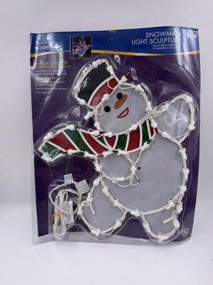 Holiday Time Snowman Light Sculpture Indoor Outdoor Lighted Decoration PVC