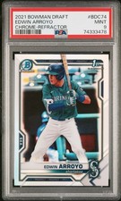 2021 Bowman Draft Chrome #BDC74 Edwin Arroyo Refractor - PSA 9