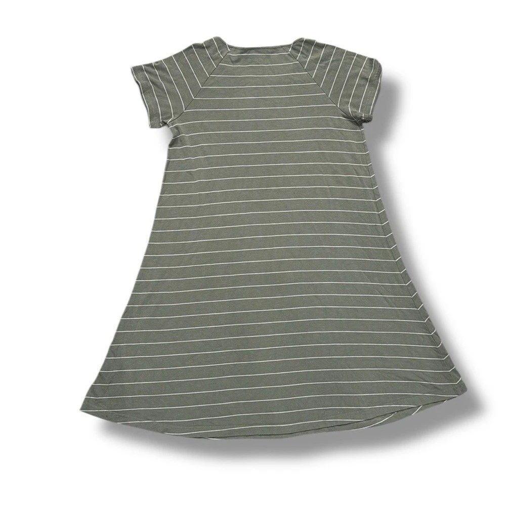 VETEMENTS Free Fly Camicia Vestito Grande Adulto Verde Righe Lunghezza Ginocchio Viscosa Donna M