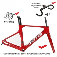 Telaio bici da strada 700*28C in carbonio con barra curva integrata misura 46-54 cm