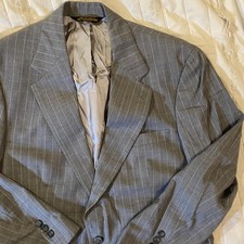 Brooks Brothers Blazer Mens 42R Gray Pinstripe Wool 3 Button Sport Coat Made USA