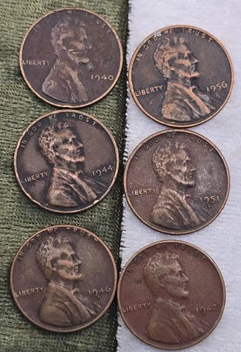 *6 Coin Lot*  Lincoln Cent Album Filler TONER LOVERS!