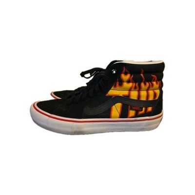 Vans Off The Wall Sk8 Hi Black Flame Thrasher Athletic Skate Shoes Men Size 7.5