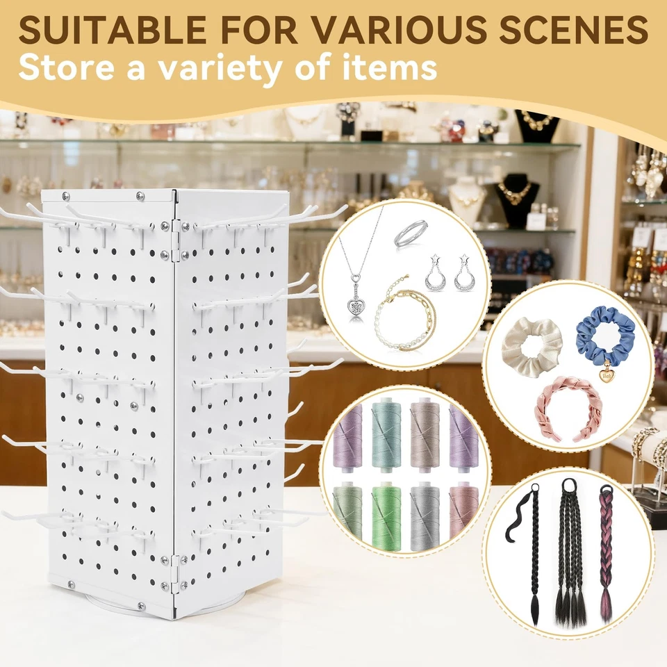 Estante de rosca totalmente giratorio de metal 360°, organizador de soporte de rosca desmontable con... Foto 4 de 4