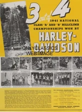 1941 HARLEY DAVIDSON MOTORCYCLE HILLCLIMB RACING MUSKEGON MICHIGAN 12X18 POSTER