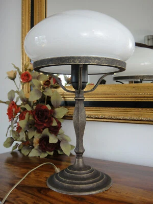 AURUM DE43541249 Tischlampe Pilz Lampe Jugendstil Antik Bankerlampe Schreibtischlampe Messing NEU