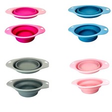 1xCollapsible Dog Cat Pet Bowl Food Water Feeding Silicone Portable Travel Dish