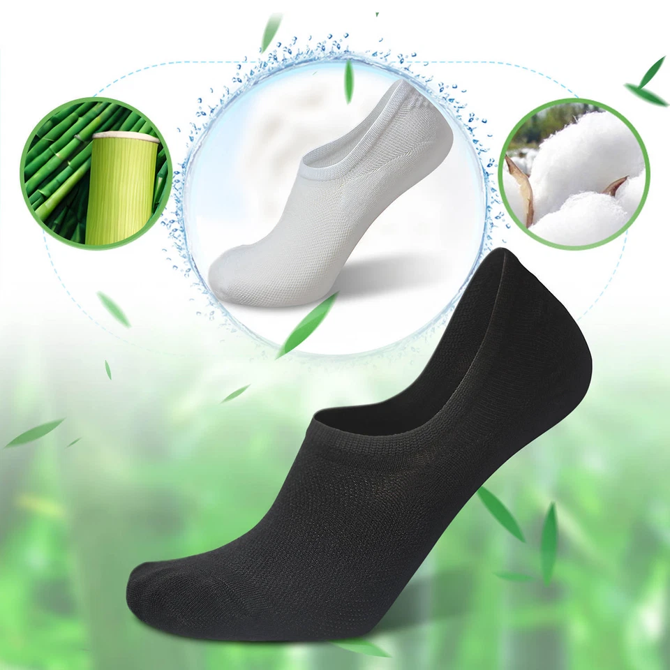 Calcetines Premium No Show Transpirables Finos Fibra Bambú Unisex (8 Pares) Talla 7-9 Foto 2 de 4