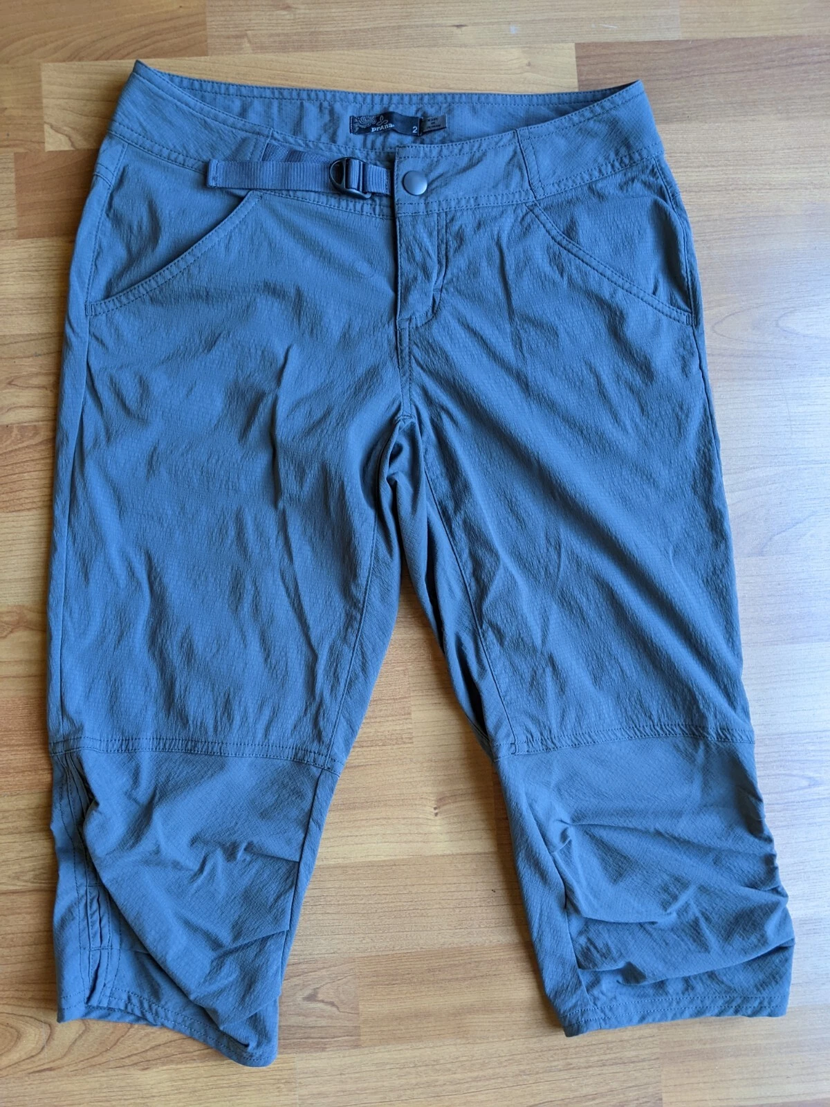 Prana Jasmine Knicker Pants Woman Nylon Outdoor Hiking Trekking Gray Size 2