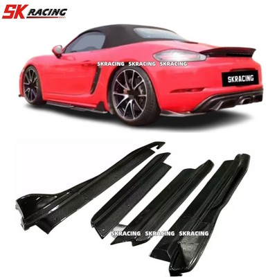 4PCS Carbon Fiber Sideskirts Side Skirts For Porsche 718 2-Door Boxter Cayman