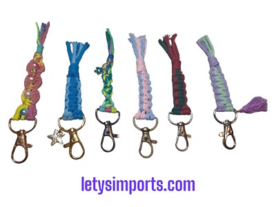 Handmade Crochet Macrame  Braide Keychain Cord. Pendant Bag