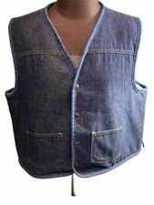 Carhartt Vtg 70s/80s Denim Snap Front Sherpa Lined Vest Mens XL Made In USA