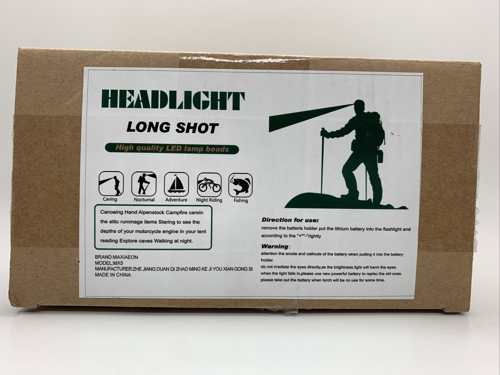 LED headlamp / headlight With Rechargeable Batteries & Charger! Free Shipping!-image