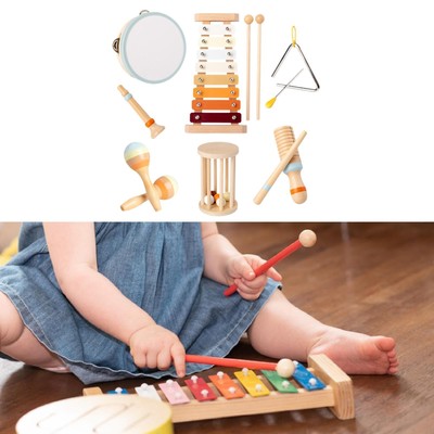 7Pcs Kids Musical Instruments Wooden Percussion Instruments Toy for ...