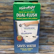 HydroRight Dual Flush Conversion Kit Convert Any Size Toilet Water Saver 