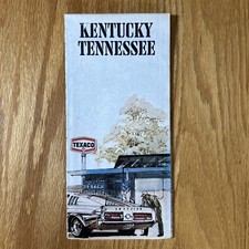 Texaco Map Kentucky Tennessee Louisville Nashville 1975 Gas Oil Advertising