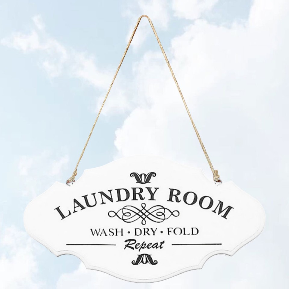 3 Count Laundry Sign Decor Room Front Door Decorations Hanging Board