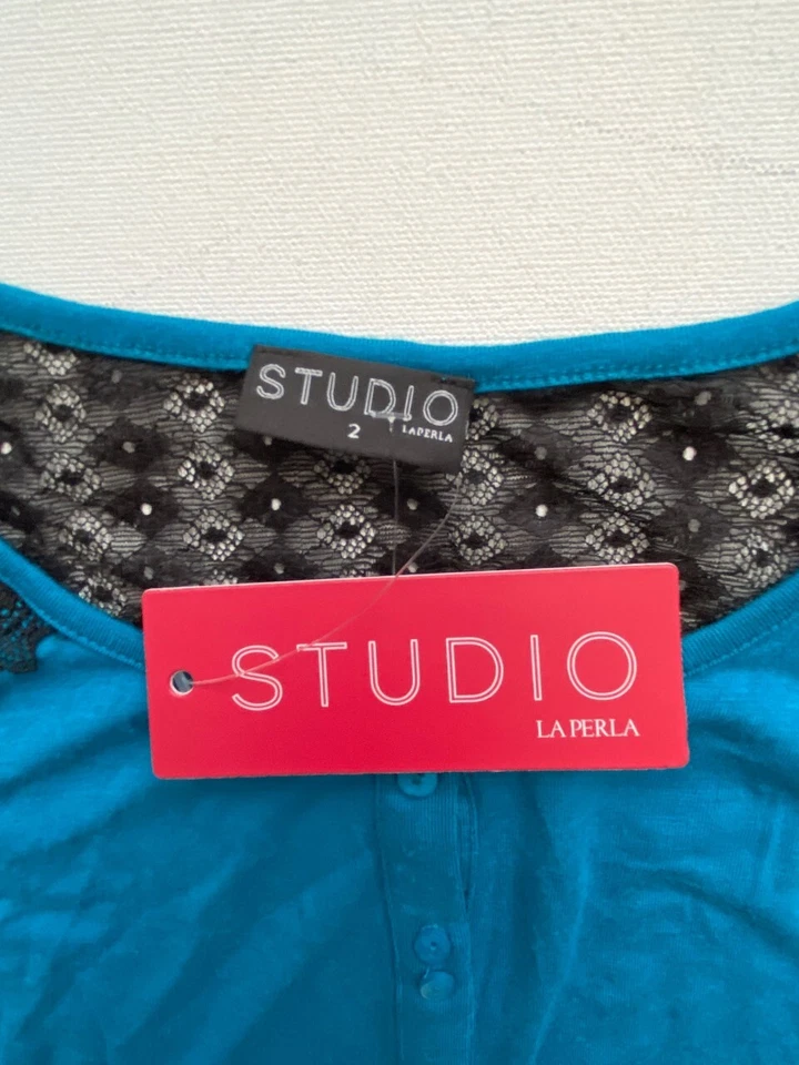 Top de pijama La Perla Studio con encaje de mezcla de algodón de bambú (S)  Foto 2 de 4