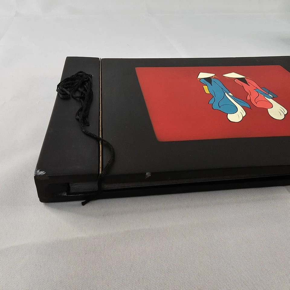 Álbum de fotos asiático vintage rojo y negro geisha oriental pintado a mano Foto 2 de 4