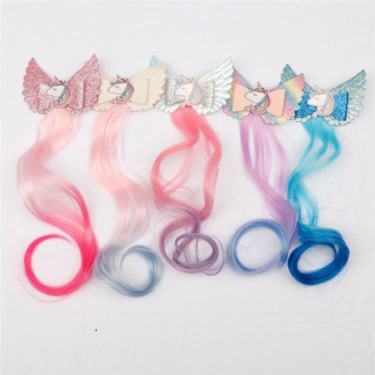 Clip de pelo cola de caballo unicornio - extensión de pelo - elige tu color Foto 2 de 4