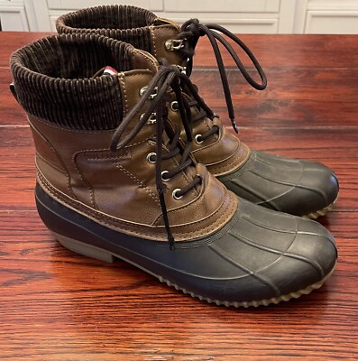 Tommy Hilfiger Women's Twraelen2 Tan Rain Snow Duck Boots Size 11, Lined  Boots