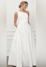 White Sz 4-Shoulder Long Ball Gown-Wedding , Prom, Pageant, Formal Event.