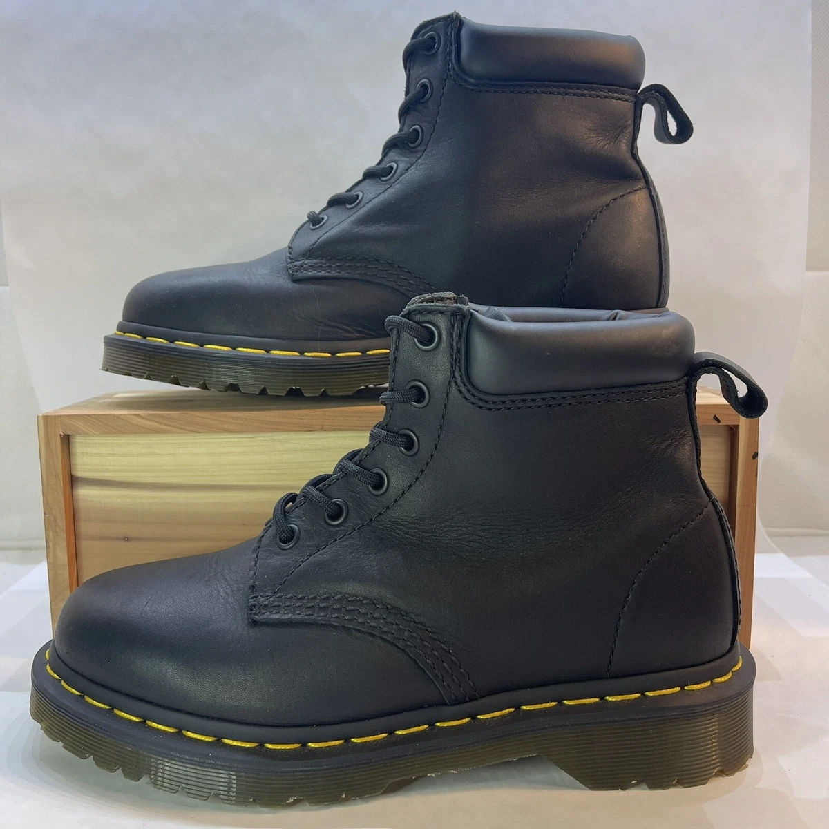 Dr Martens Classic 6 eye 939 Black Hiker Boots Women s size 7 eBay