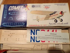VINTAGE COMET CESSNA C 37 MODEL AIRPLANE BALSA KIT NOS 20 INCH WINGSPAN