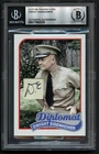 Dwight Eisenhower signed autograph Custom Cut Topps Diplomat Card BAS Slabbed