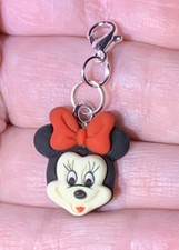 Minnie Mouse Red Bowknot Charm Zipper Pull Keychain Add On Clip