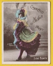 Cigarettes Melia Algeria Tobacco Card Tirage K - Lise Berty - french comedienne