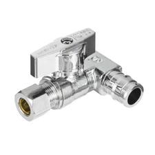 EFIELD 1/2"Pex A Expansion×1/2"Pex A×3/8"OD Compr.Tee Stop Valve 1/4Turn No Lead