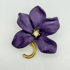 Vintage Joan Rivers Purple Pansy Pin Brooch Victorian Revival