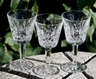 VINTAGE Waterford Lismore Crystal Claret Glasses Set of 3 1950's Made in Ireland