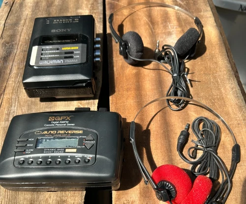 Pair of Vintage Cassette Players-Sony Walkman/GPX Personal Stereo from Estate