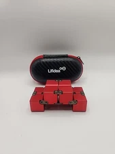 Lifidea Aluminum Alloy Metal Infinity Cube Fidget Cube Red Handheld Fidget