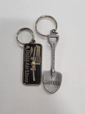 Delta Air Lines Airlines Vintage Keychain Lot Of 2 JFK Airport Shovel Boeing 777