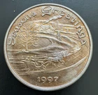 1997 Seasons Greetings 1 OZ .999 Silver Engravable Bullion Toned Round - RARE