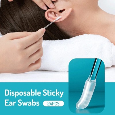24 pcs/box Disposable Sticky Ear Swabs Pick Ear Cleaner Soft Earwax Removal Tool