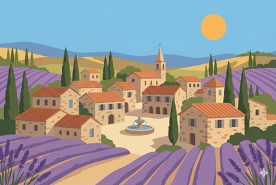 #ad #ad Village Provençal Village de Provence Signé Gemini cadre en fibre de bois. EUR 15.00