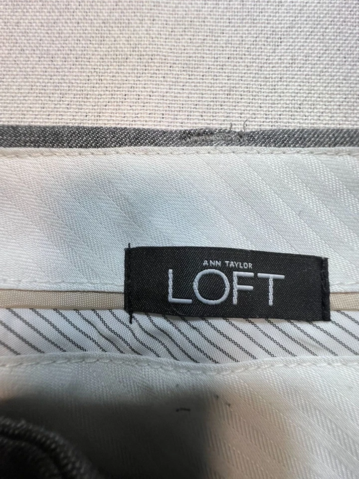 Ann Taylor Loft 女式 Marisa 裤正装裤子平底 14 码灰色口袋 — 第 3/4 张图片
